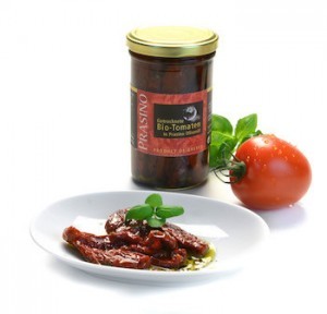 Getrocknete Tomaten in Prasino Olivenöl